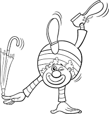 personnage de dessin animé clown avec parapluie coloriage 13276868 Art  vectoriel chez Vecteezy