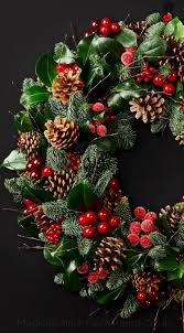 Happy Hedgerow Christmas Door Wreath A Luxurious Blend Of Seasonal Foilage Dres Christmas Wreaths Christmas Flowers Christmas Flower Arrangements