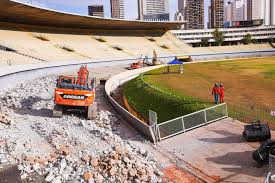 Geral do Serra Dourada começa a ser demolida; veja como está o início das obras no estádio