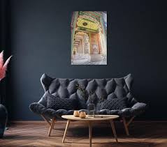 Wall Decor Metal Print Patrika Gate In 2020 Metal Prints Wall Yellow Wall Art Living Room Art