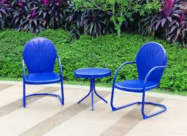 Backyard Creations Reg Woodstock Blue 3 Piece Bistro Patio Set Backyard Creations Bistro Patio Set Patio Furniture Collection