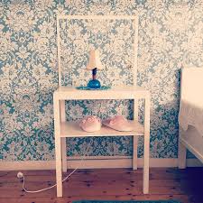 ورق الجدران النعال السرير طاولة سرير جانبية مصباح السرير مصباح زهري أزرق فاتح Pikist