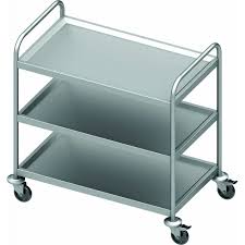 Chariot De Cuisine Inox Avec 3 Plateaux Profondeur 600 Stalgast Pas Cher