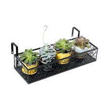 Pot d extérieur déco du jardin géant ou pas notre. Size 30x20x12cm Noir Plante Balcon Suspendu En Fer Forge Balustrade Pot De Fleur Suspendue Support De Fleur De Cloture Appui De Fenetre Support De Fleur Mural Support De Fleur Supports De