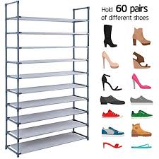 5% coupon applied at checkout. 10 Tiers Shoe Rack Stackable Narrow Expandable For 60 Pairs Shoes Non Woven Fabric Shoe Storage Organizer Cabinet Tower Shelf Space Saving Diy Assembly No Tools Required Hold High Heeled Shoes Flats