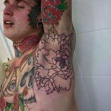 The face of relief. @adamzemek_tattooer #peonytattoo #peony #flowers  #flower #Tattoo #tattoos #outline #relief #vodka #Japanesetattoo #armpit