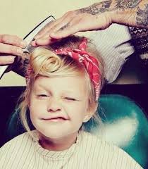 Pin up. Little girl. Red bandana.