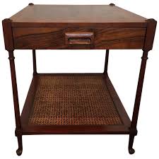 Mid Century Baker Burl Wood And Cane Side Table Burled Wood Table Side Table