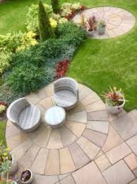Circular Patios Alfresco Dining Landscaping Garden Design Seated Area Turfing Planting Shrubs In 2020 Garden Seating Area Circular Garden Design Circular Lawn