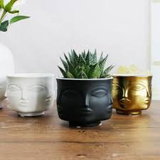 Pot De Fleur Visage En Ceramique Creative Pot En Ceramique Etsy In 2020 Face Planters Face Vase Flower Pots