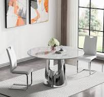 Amazon.com: Juego de mesa de comedor redonda de 3 piezas ...