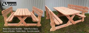 Epingle Par Wood Structure Sur Mobilier Bois Table De Jardin Table De Pique Nique Table Banc