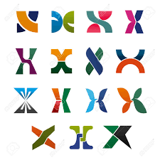 Will they be modular or organic? Alphabet Letter X Icons For Corporate Identity Font Design Uppercase Symbols X Formed Of Colorful Geometric Figures Branded Typography Type For Business Card Or Emblem Template Royalty Free Cliparts Vectors And Stock