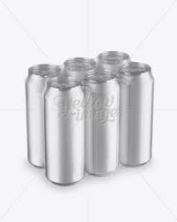 Transparent Pack With 6 Alminium Cans Mockup Halfside View High Angle In Can Mockups On Yellow Images Object Mockups Mockup Free Psd Design Mockup Free Free Packaging Mockup