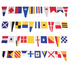 40 Foot Nautical Fabric Signal Flag Border 40 Flags Ocean Seaside Theme Party Decorations Signal Flags Maritime Signal Flags Flag Decor