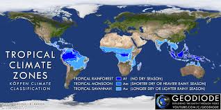 More specifically between the tropic cancer and the tropic of capricorn. Tropical Climate Zones Always Hot But Differing By Rainfall Patterns Geography