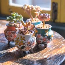 Beautiful Flower Style Terracotta Planter Ceramic Planter Succulent Planter Succulent Pot Cactus Planter Container In 2020 Succulent Pots Succulent Landscape Design Ceramic Planters