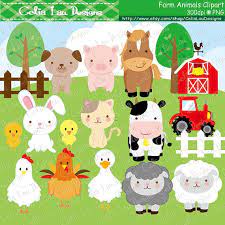 Farm Animals Clipart Cute Farm Animals Clip Art Farm Clipart Etsy Farm Animals Farm Party Animal Clipart