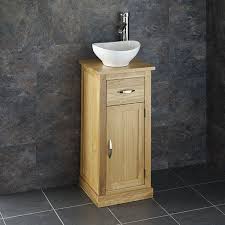 cube solid oak vanity cloakroom cabinet