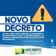 As novas medidas do governo para combate à pandemia. Prefeitura De Sao Bento