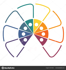 Template Pie Chart Infographic Colourful Lines Text Areas