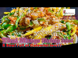 This thai green mango salad is made with an unripened nam dok mai mango, our premium mango. Mango Shrimp Salad Thai Mango Salad Thai Prawn Mango Salad Thai Salad Shrimp Mango Salad Salad Youtube