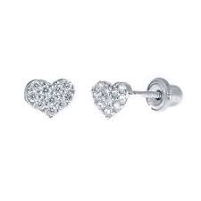 Check spelling or type a new query. Small Modern Pave Heart Stud Earrings For Baby And Toddler In 14k White Gold With Screw On Backs The Jewelry Vine
