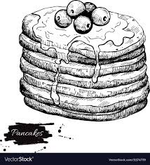 Vintage Pancake Drawing Hand Drawn Royalty Free Vector Image Pancake Drawing How To Draw Hands Drawings