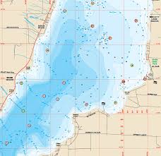 mullett burt lakes fishing map