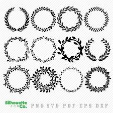 Leaf Wreath Svg Laurel Wreaths Clipart Leaf Circle Monogram Frame Files Svg Png Dxf Eps Leaf Frame Floral Fram Wreath Printable Monogram Frame Leaf Wreath