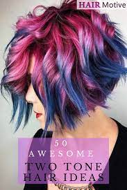 Is One Single Color Not Enough Be Creative With This Two Tone Hairstyle Ideas Click To Find More In Short Ombre Hair Messy Bob Hairstyles Pink And Black Hair