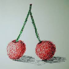 Dessin D Une Cerise Avec Des Hachures Et Traits De Couleurs Dessin Trait Dessin Hachure