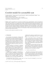 Pdf Comfort Model For Automobile Seat