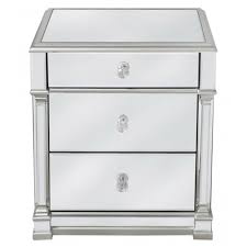 A single drawer offers ample storage.dimensions: Livorno Mirrored 3 Drawer Bedside Table Modern Bedroom
