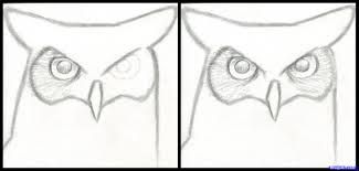 Black Cartoon Bird With Spiky Hair How To Draw A Great Horned Owl Step By Step Birds Animals Free Owls Drawing Owl Drawing Simple Drawings