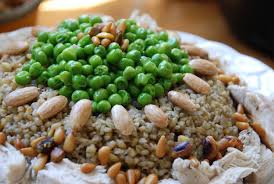 Freekeh Maa Dajaj Roasted Green Wheat With Chicken And Nuts Middle East Recipes Freekeh Freekeh Recipes