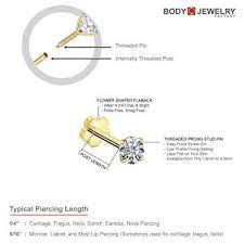 14k Gold Threaded 18g Flat Back Stud Cartilage Lip Nose Emerald Earrings Studs Nose Piercing Jewelry Tragus