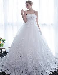 Dylanqueen bietet wunderschöne hochzeitskleider für 2020 in einer vielzahl von stilen und. Heart M Hochzeitskleid Mit Kathedralen Schleppe Tragerlos Mit Blume Mode Ja