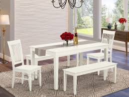If you must ask why a dining table with bench seating is an option worth considering, here are a few advantages it offers. East West Furniture Cano6 Lwh W Wooden Dining Table Set 6 Piece Wooden Dining Room Chairs Seat Linen White Finish Small Rectangular Table And Kitchen Dining Bench Buy Online In Angola At