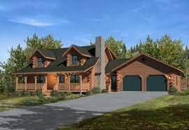 Gorgeous Log Cabin Home Plan With 2 Car Garage Starting At Just Over 100 000 Log Home Plans Log Cabin Floor Plans Log Cabin Plans