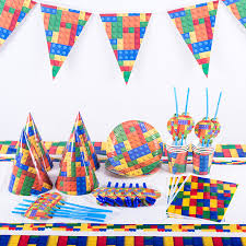 My son turned 8 in february and he finally got the lego themed party he had been asking for! Lego Birthday Party Decorations Kids Boy Lego Theme Disposable Tableware Paper Plates Cups Baby Shower Party Supplies Buy At The Price Of 1 03 In Aliexpress Com Imall Com