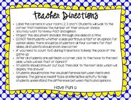 Then pose a question to your staff. Fact Or Opinion Four Corners Game By School And The City Tpt