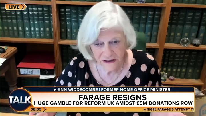 Ann Widdecombe defends Nigel Farage's reelection bid in TV interview just days before death