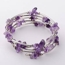 Wholesale Natural Amethyst Chip Warp Bracelets Gemstone Chips Jewelry Jewelry Making Bracelet Chip Bead Jewelry
