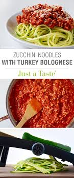 Zucchini Noodles With Turkey Bolognese Recipe Via Justataste Com Noodle Recipes Easy Zoodle Recipes Zucchini Noodles Recipe Easy