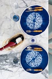 Indigo Tie Dye Round Placemat Set Shop At Maison Numen In 2020 Indigo Tie Dye Placemat Sets Pantone 2020