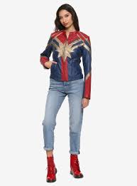 Her Universe Marvel Captain Marvel Star Girls Faux Leather Jacket Leather Jackets Women Marvel Jacket Captain Marvel Costume