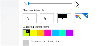 how to change the mouse pointer color and size on windows 10