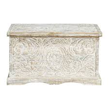 Indische Aufbewahrungstruhe Holz Geweisst Masala Cassapanca Shabby Chic Baule