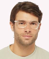 Man Mens Crystal Glasses Frames Glasses Direct ™ -NB4164 Square Clear  Glasses For Men
